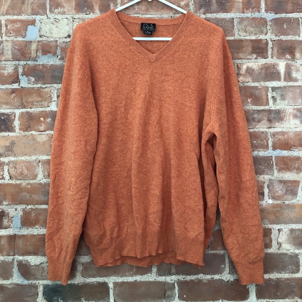 Jos. A. Bank 100% Cashmere orange sweater